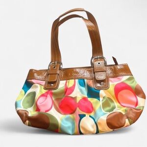 Coach Multicolour Scarf Print Sateen Soho Bag